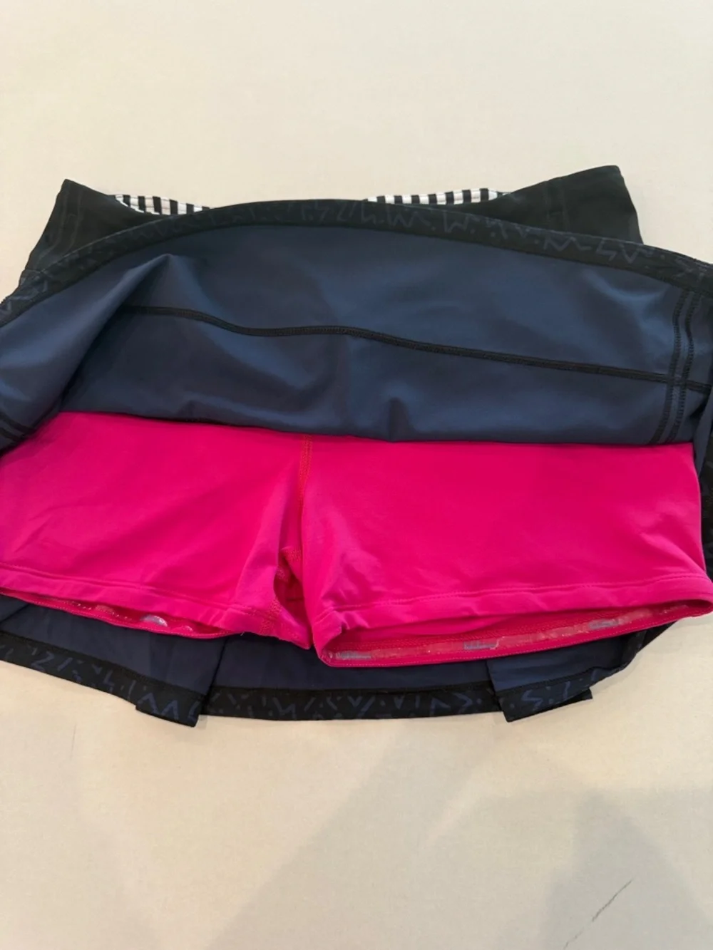 lululemon athletica Navy and Black Patterned Athletic Skort